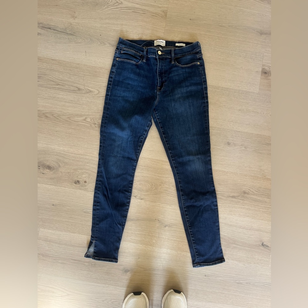 Frame - Le High Skinny Crop - Size 31 - Dark Wash